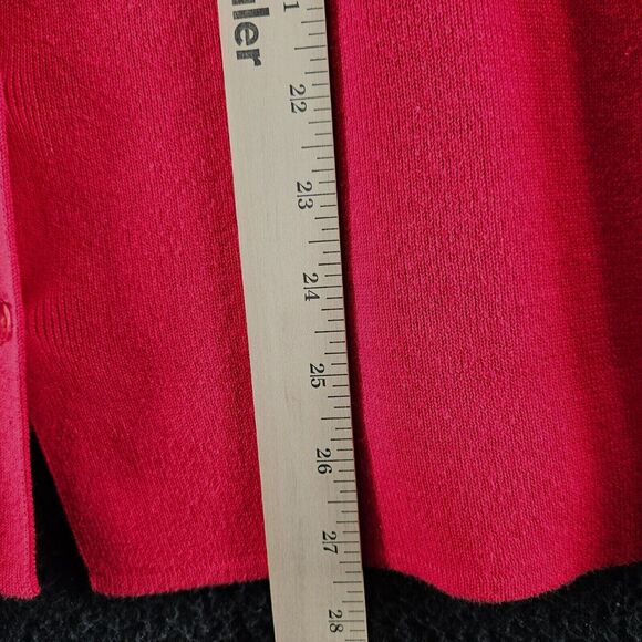 Designers Original Womens Sweater Red Size 1X 100% Cotton Button Down Long - Picture 16 of 16